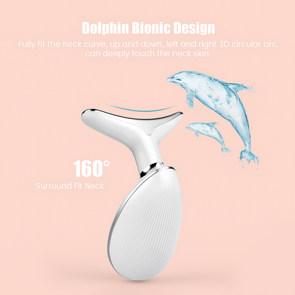 2025 New Face and Neck Massager Tool, 7 Colors LED Womens Skin Care Facial Massager for Skin Rejuvenation, Lifting, Toning, Glow Boost-White